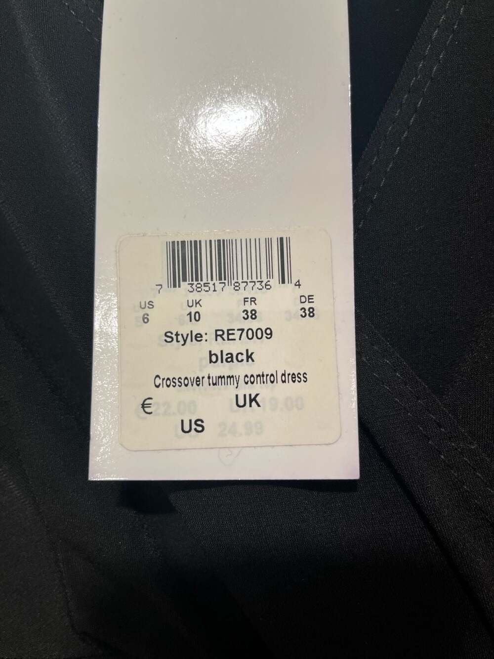 Rekucci Women's Crossover Tummy Control Slimming Dress Black Size 6 - Picture 4 of 8
